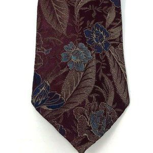 Wembley Mens Necktie TIE Burgundy Navy Blue Floral